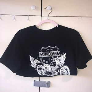 cropped black california tee